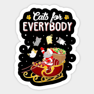 Cats For Everybody Ugly Christmas Cat Sticker